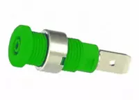 2mm Socket with Faston Terminal Green